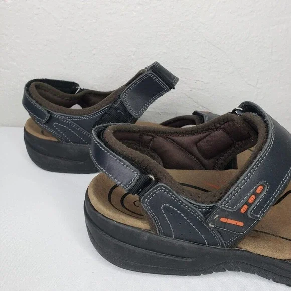 Orthofeet Black Cambria Diabetic Sandals Mens Comfort Shoes Walking - Picture 5 of 13